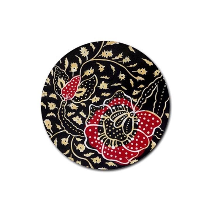 Art Batik Pattern Rubber Round Coaster (4 pack) 