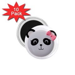 Pretty Cute Panda 1 75  Magnets (10 Pack)  by BangZart