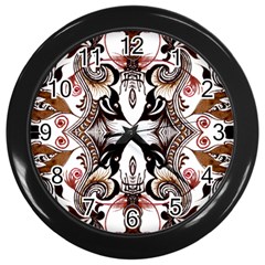 Art Traditional Batik Flower Pattern Wall Clocks (black) by BangZart