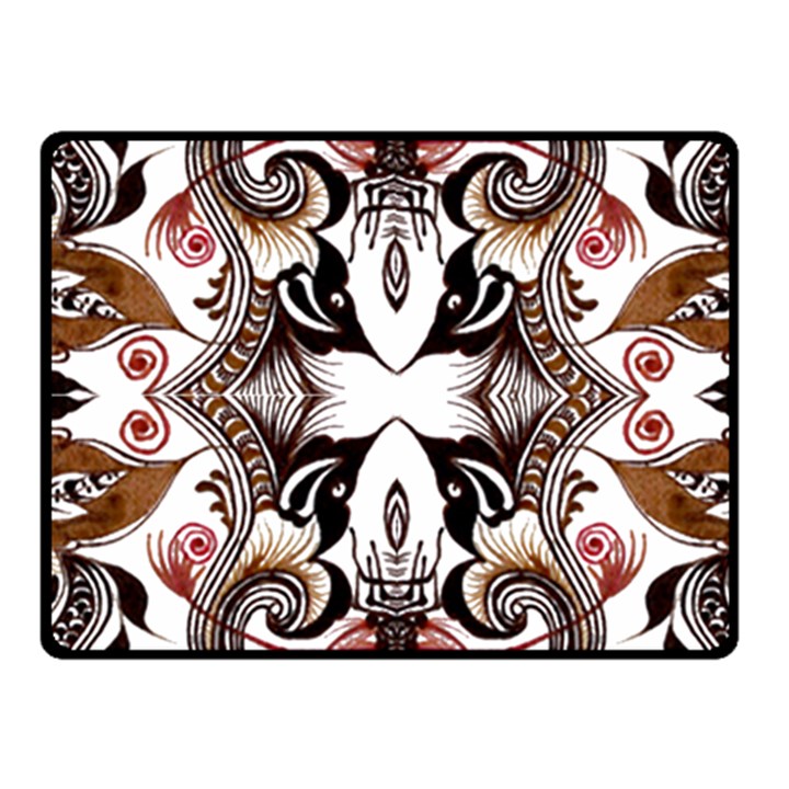 Art Traditional Batik Flower Pattern Fleece Blanket (Small)