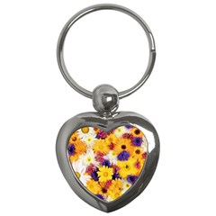 Colorful Flowers Pattern Key Chains (heart)  by BangZart