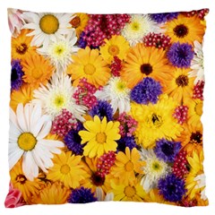 Colorful Flowers Pattern Standard Flano Cushion Case (one Side)