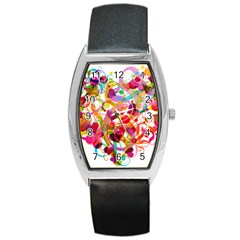 Abstract Colorful Heart Barrel Style Metal Watch by BangZart