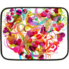 Abstract Colorful Heart Fleece Blanket (mini) by BangZart