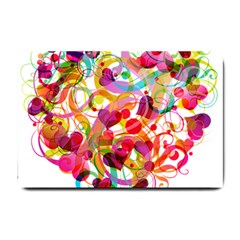 Abstract Colorful Heart Small Doormat  by BangZart
