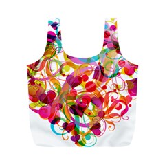 Abstract Colorful Heart Full Print Recycle Bags (m) 