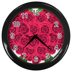 Floral Heart Wall Clocks (black) by BangZart