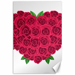 Floral Heart Canvas 24  X 36  by BangZart