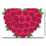 Floral Heart Large Doormat  30 x20  Door Mat