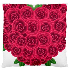 Floral Heart Large Cushion Case (one Side) by BangZart