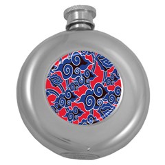 Batik Background Vector Round Hip Flask (5 Oz) by BangZart