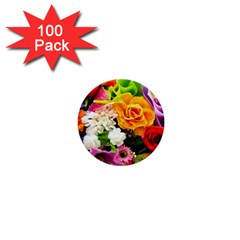 Colorful Flowers 1  Mini Buttons (100 Pack) 