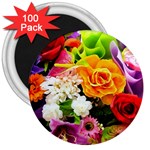 Colorful Flowers 3  Magnets (100 pack) Front