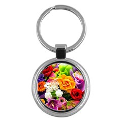 Colorful Flowers Key Chains (round)  by BangZart