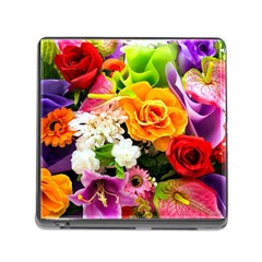 Colorful Flowers Memory Card Reader (square)