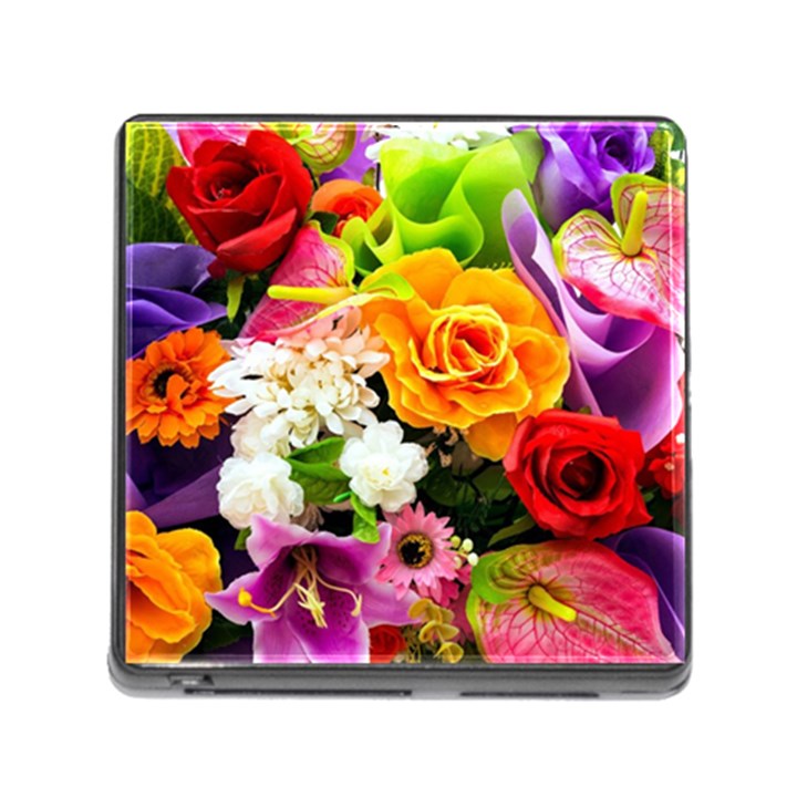 Colorful Flowers Memory Card Reader (Square)