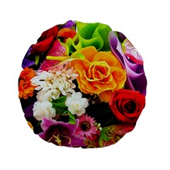 Colorful Flowers Standard 15  Premium Round Cushions