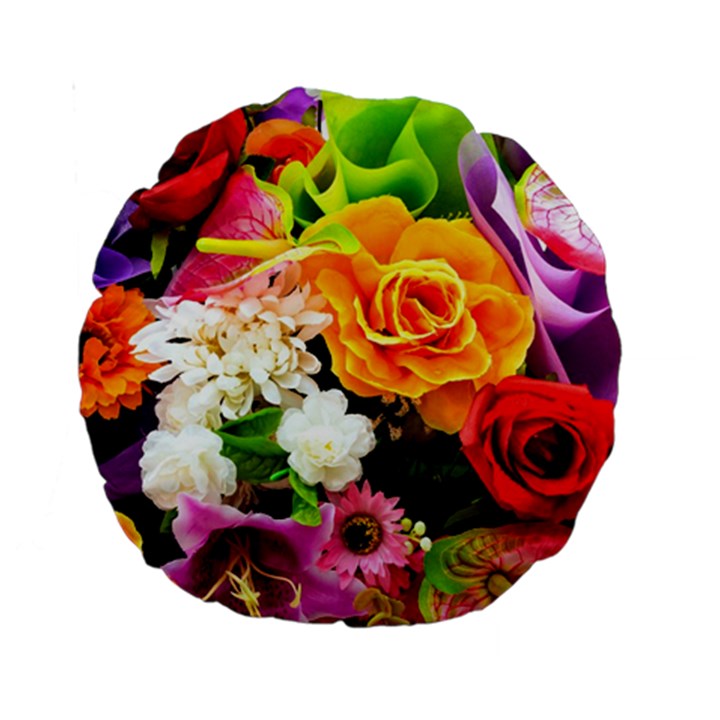 Colorful Flowers Standard 15  Premium Round Cushions