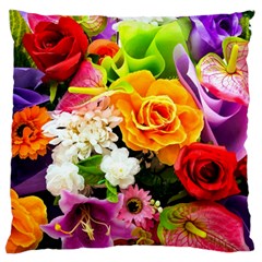 Colorful Flowers Standard Flano Cushion Case (one Side)