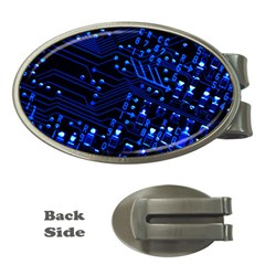 Blue Circuit Technology Image Money Clips (oval)  by BangZart