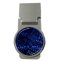 Blue Circuit Technology Image Money Clips (round)  by BangZart