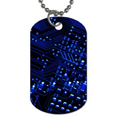 Blue Circuit Technology Image Dog Tag (one Side)