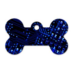 Blue Circuit Technology Image Dog Tag Bone (one Side) by BangZart