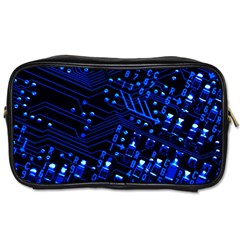 Blue Circuit Technology Image Toiletries Bags 2-side by BangZart