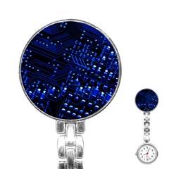 Blue Circuit Technology Image Stainless Steel Nurses Watch