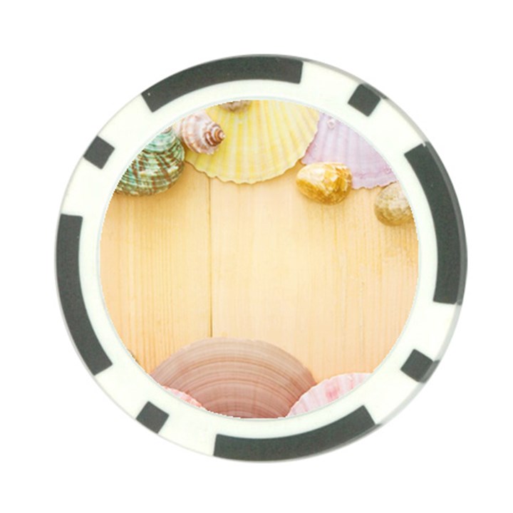 Sea Shell Pattern Poker Chip Card Guard