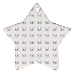 Pink Cute Cat Pattern Star Ornament (two Sides)