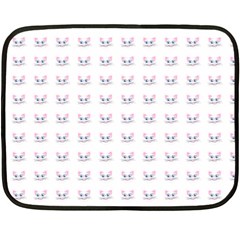 Pink Cute Cat Pattern Fleece Blanket (mini)