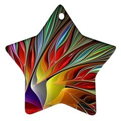 Fractal Bird Of Paradise Star Ornament (two Sides) by WolfepawFractals