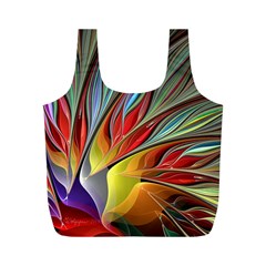 Fractal Bird Of Paradise Full Print Recycle Bags (m)  by WolfepawFractals