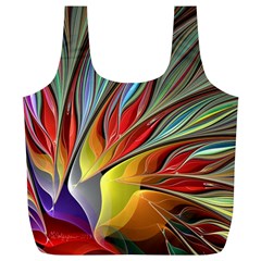 Fractal Bird Of Paradise Full Print Recycle Bags (l)  by WolfepawFractals