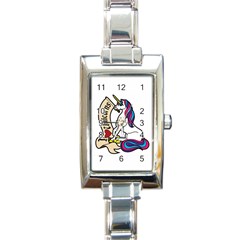 I Love Unicorn  Rectangle Italian Charm Watch by ninabolenart