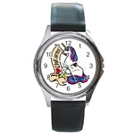 I Love Unicorn  Round Metal Watch Front