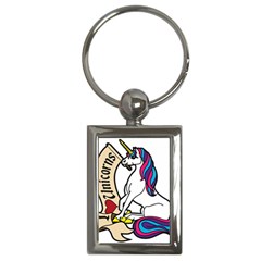 I Love Unicorn  Key Chains (rectangle) 