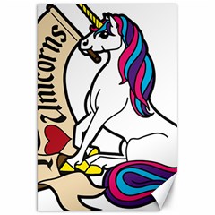 I Love Unicorn  Canvas 20  X 30   by ninabolenart