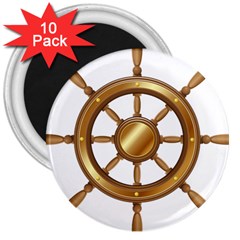 Boat Wheel Transparent Clip Art 3  Magnets (10 Pack)  by BangZart