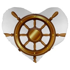 Boat Wheel Transparent Clip Art Large 19  Premium Flano Heart Shape Cushions