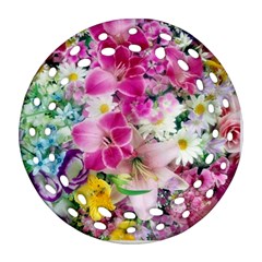 Colorful Flowers Patterns Round Filigree Ornament (two Sides) by BangZart