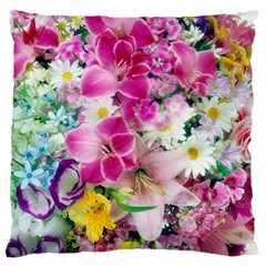 Colorful Flowers Patterns Standard Flano Cushion Case (one Side)