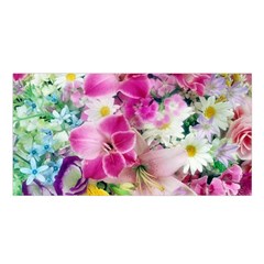 Colorful Flowers Patterns Satin Shawl