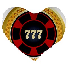 Casino Chip Clip Art Large 19  Premium Heart Shape Cushions