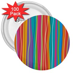 Colorful Striped Background 3  Buttons (100 Pack)  by TastefulDesigns