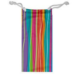 Colorful Striped Background Jewelry Bag by TastefulDesigns