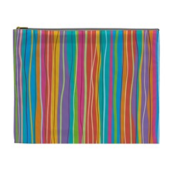 Colorful Striped Background Cosmetic Bag (xl) by TastefulDesigns