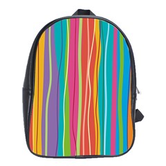 Colorful Striped Background School Bags (xl)  by TastefulDesigns
