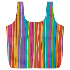 Colorful Striped Background Full Print Recycle Bags (l)  by TastefulDesigns